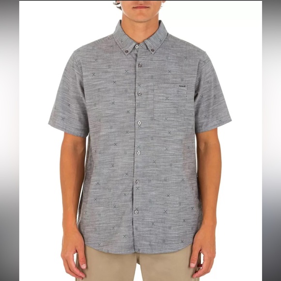 Hurley Other - NWOT Hurley Men’s Grey One and Only Palm Trip Button Down Shirt
